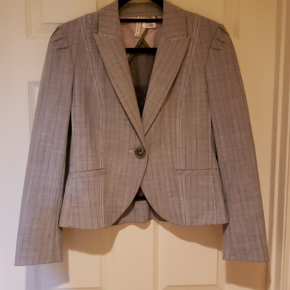 Tom K Nguyen cropped grey jacket